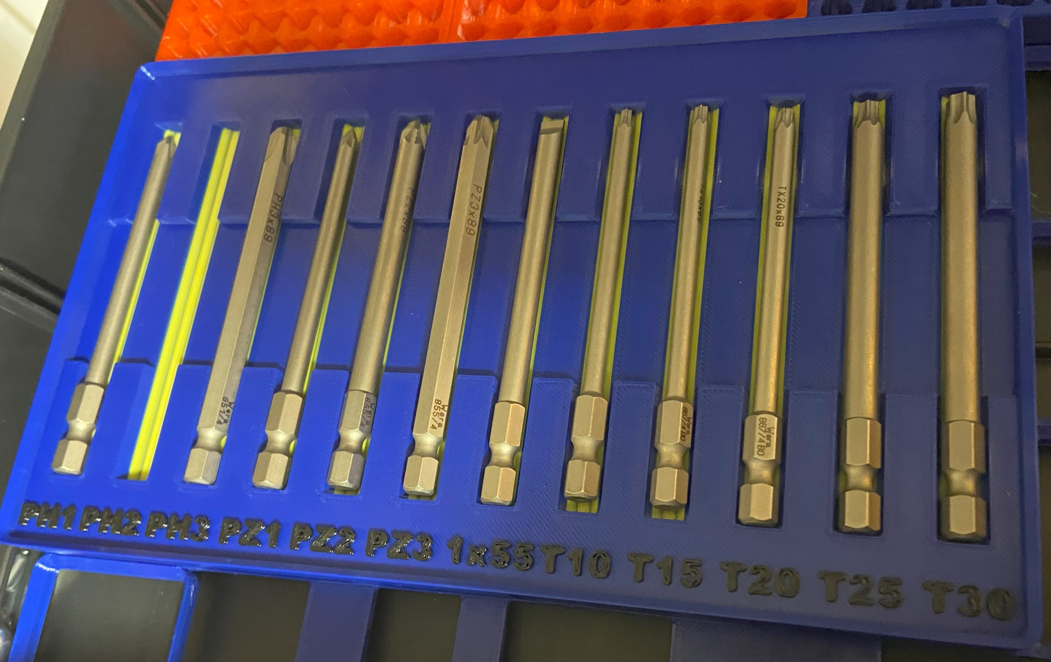 WERA  89 Long Bits Gridfinity Text customisable Label