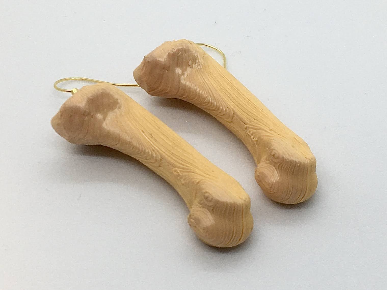 Chimpanzee bone earring