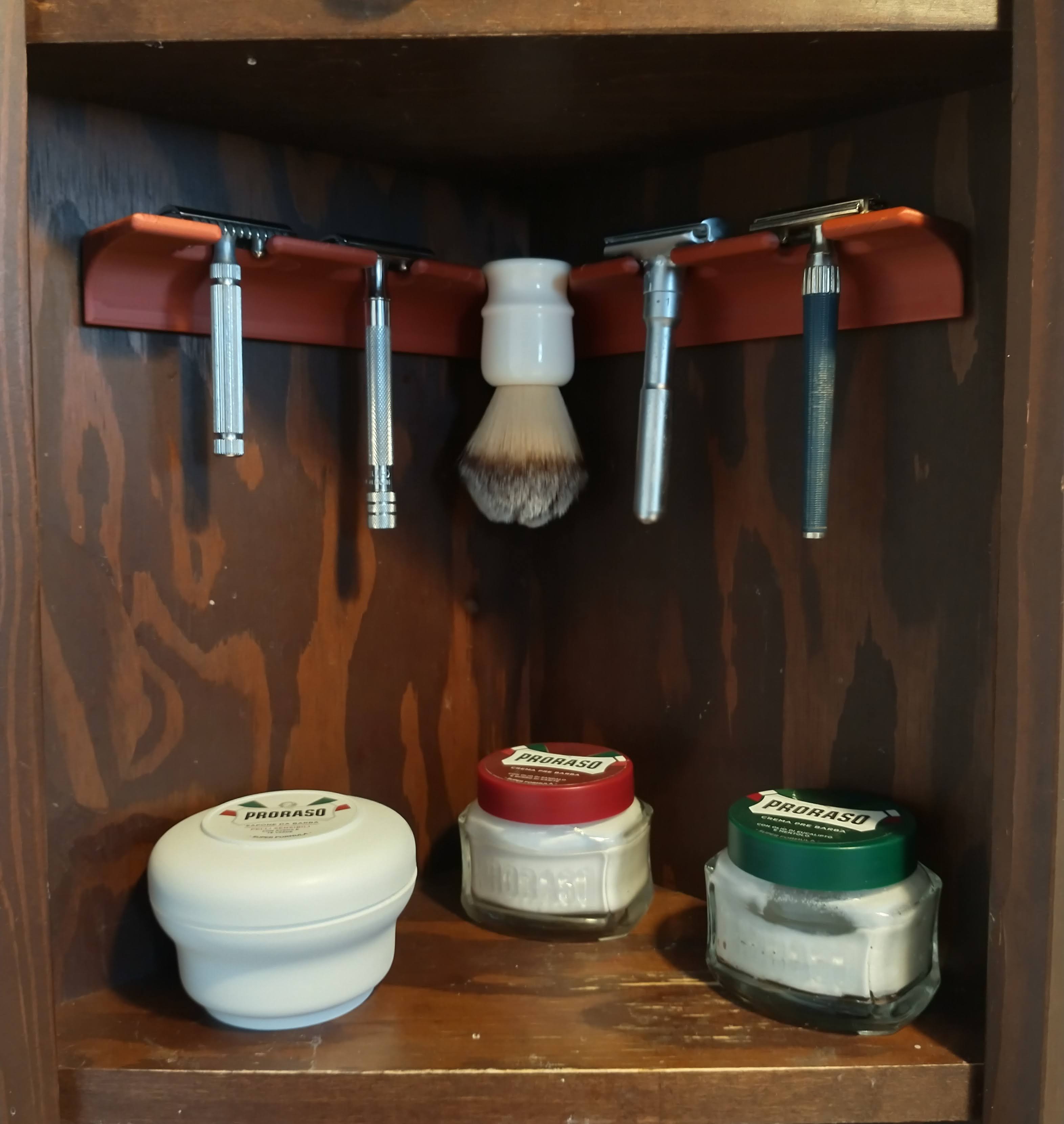 Razors and brush rack