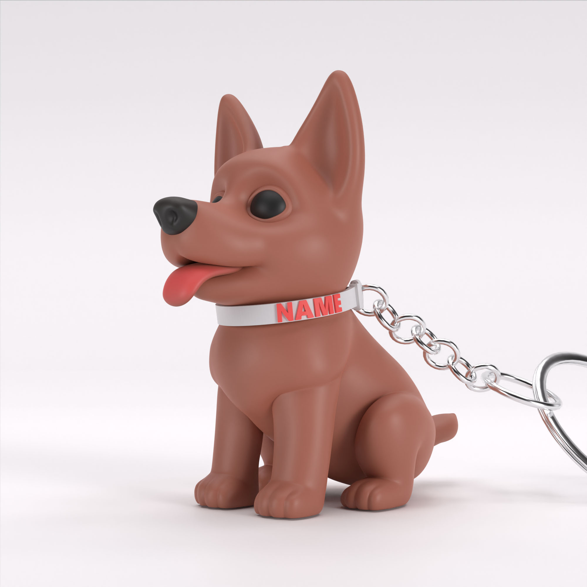 Dog keychain with name collar