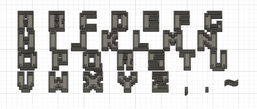 Letras Abecedario Minecrafter extruidas para letrero