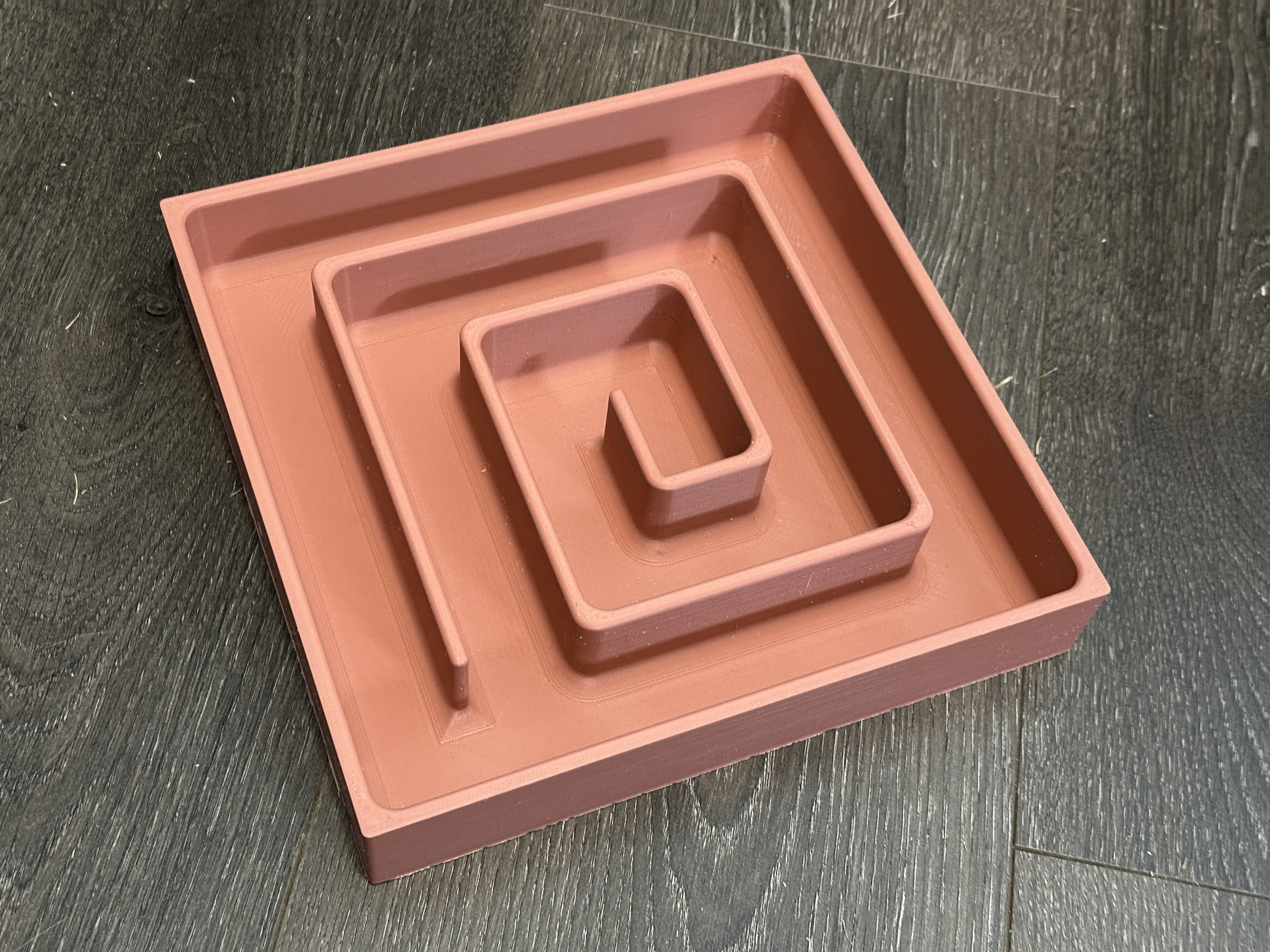 Slow Feeder Dog Dish - Square Spiral