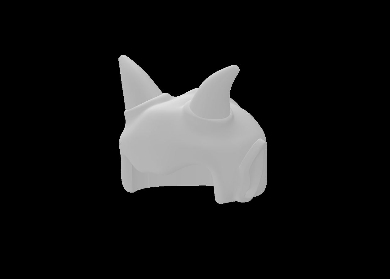 Lego Compatible (69539.dat) Minifig Headgear Head Top SW Devaronian Skull Top with Horns Pattern (Labria, Kardue'sai'Malloc)
