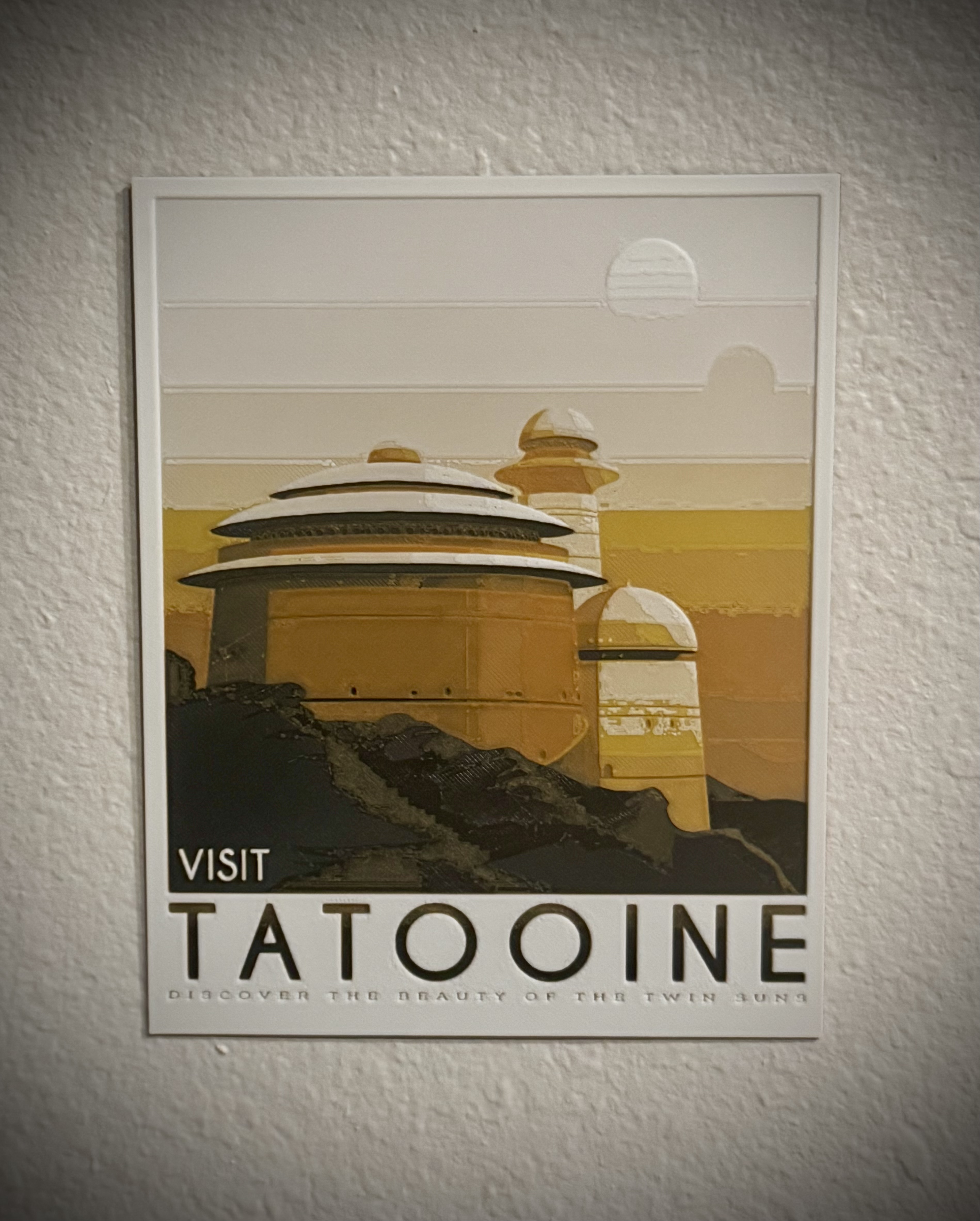 Tatooine Star Wars Poster HueForge (Only 4 colors, super easy!)