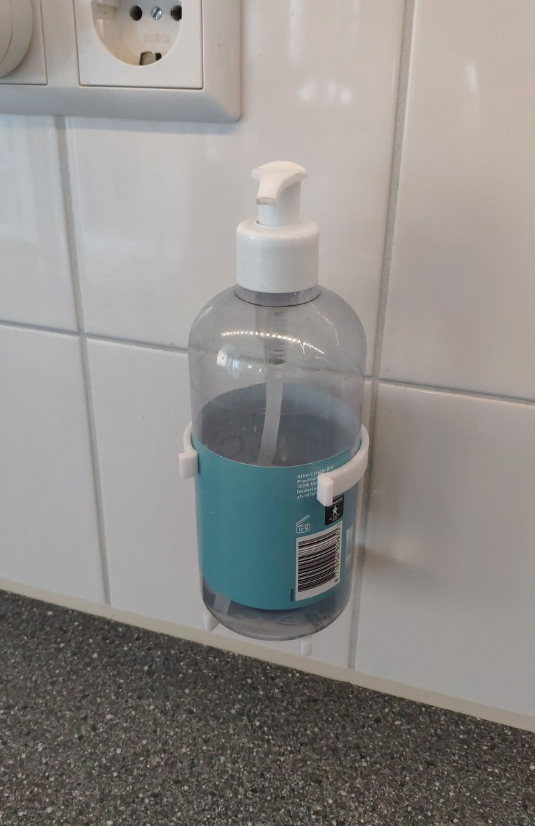Soap bottle holder wallmount kitchen