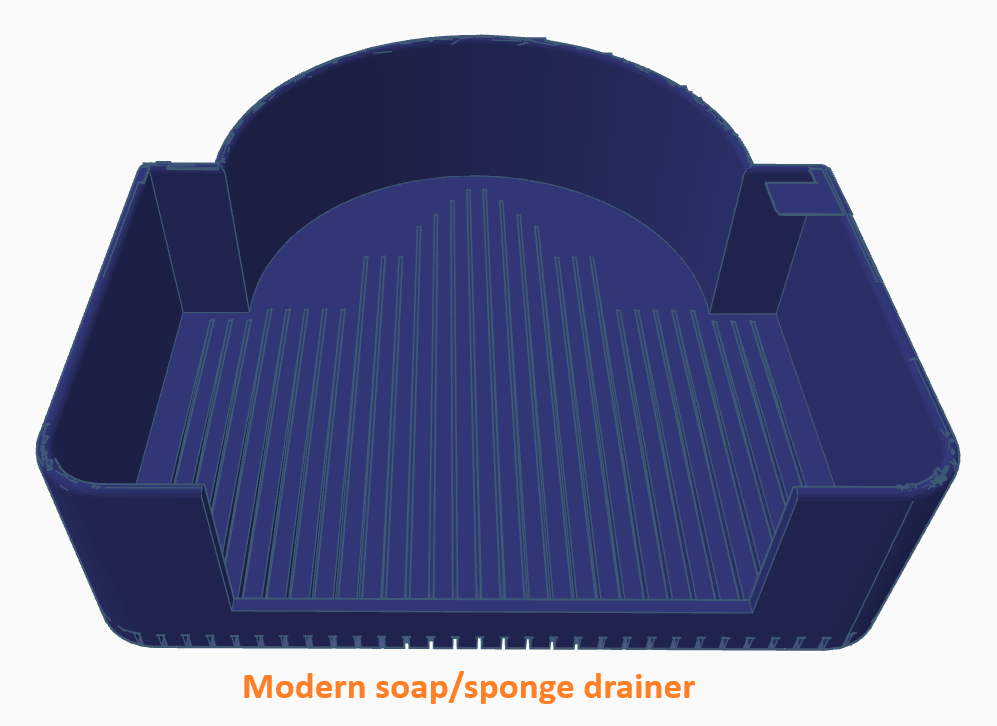 Modern draining soap/sponge tray