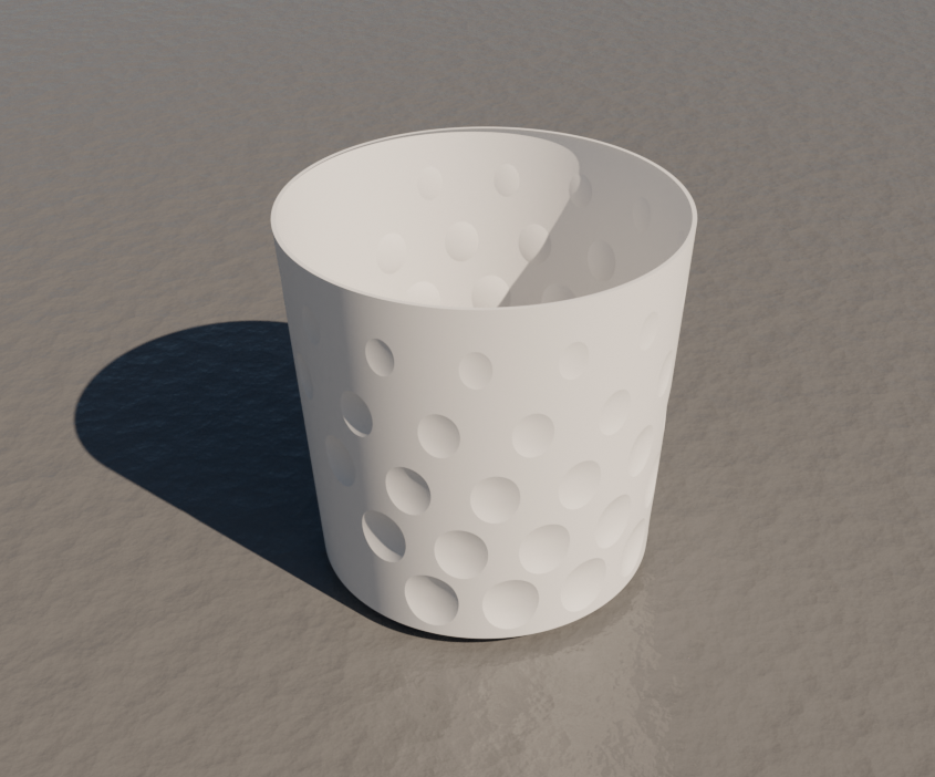 plant pot with spherical cavities