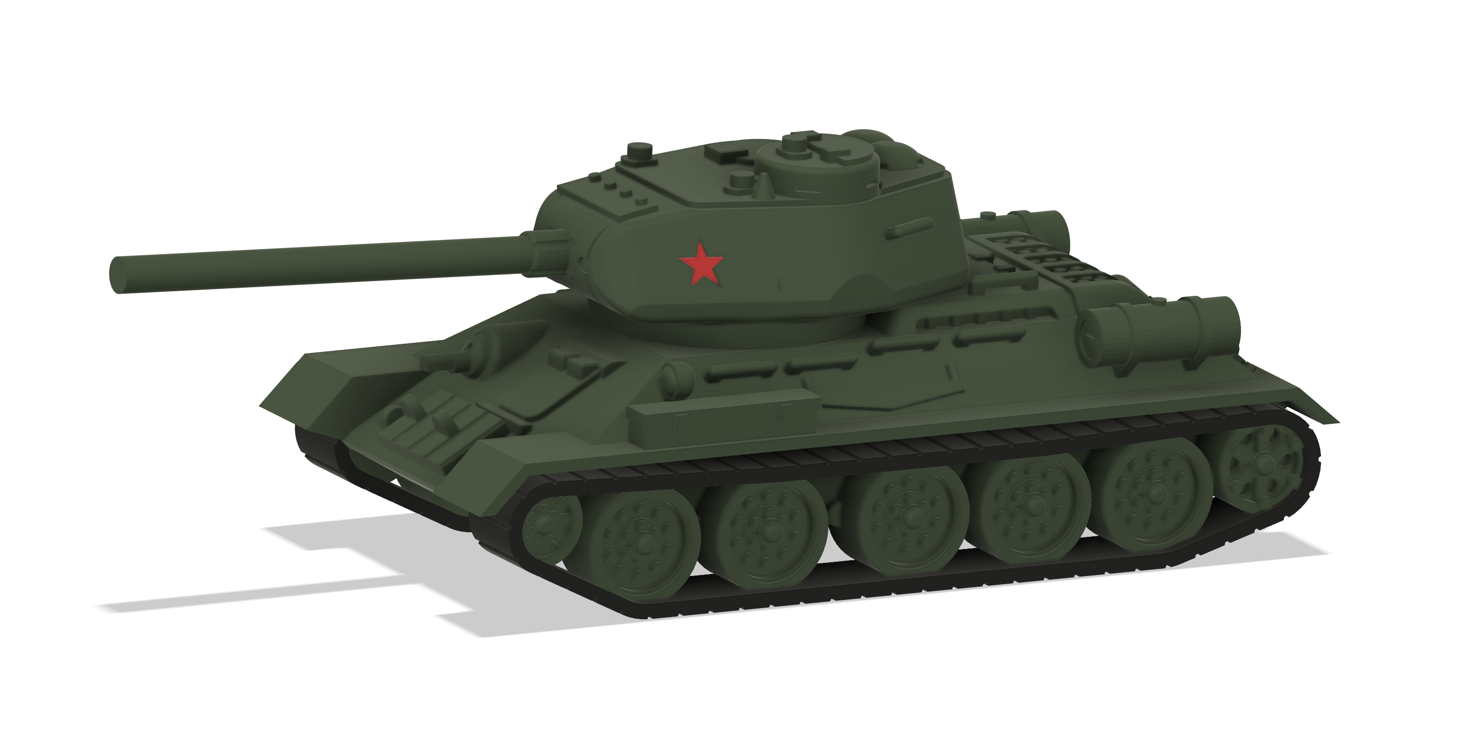 Multi Parts T34/85 medium tank 1/72 (fusion360)