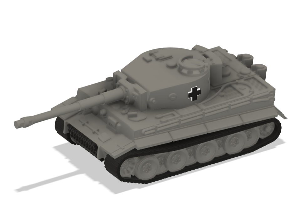Multi Part Panzerkampfwagen VI "Tiger I" tank 1/72 (fusion360)