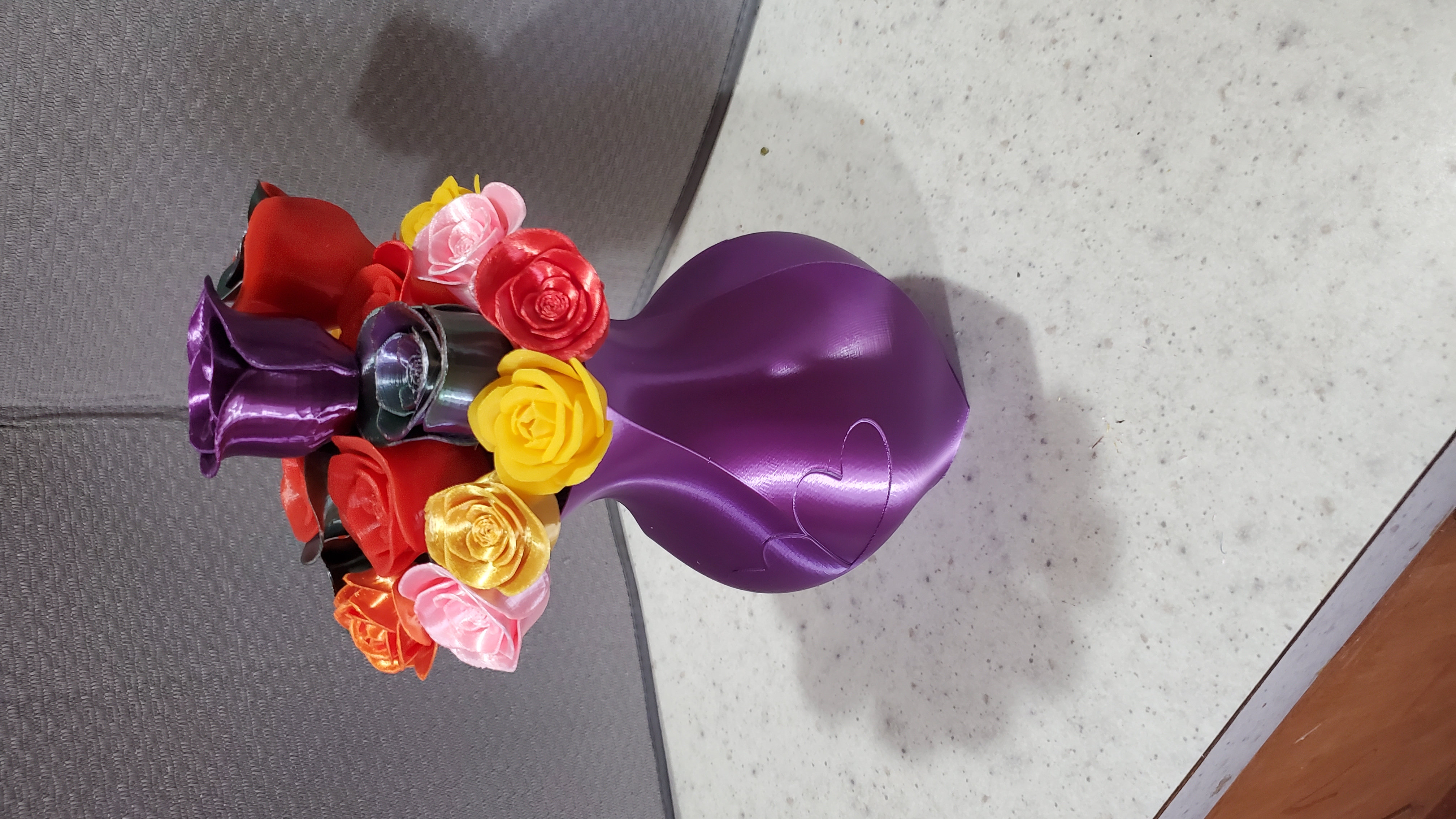 Valentines day flowers in a vase