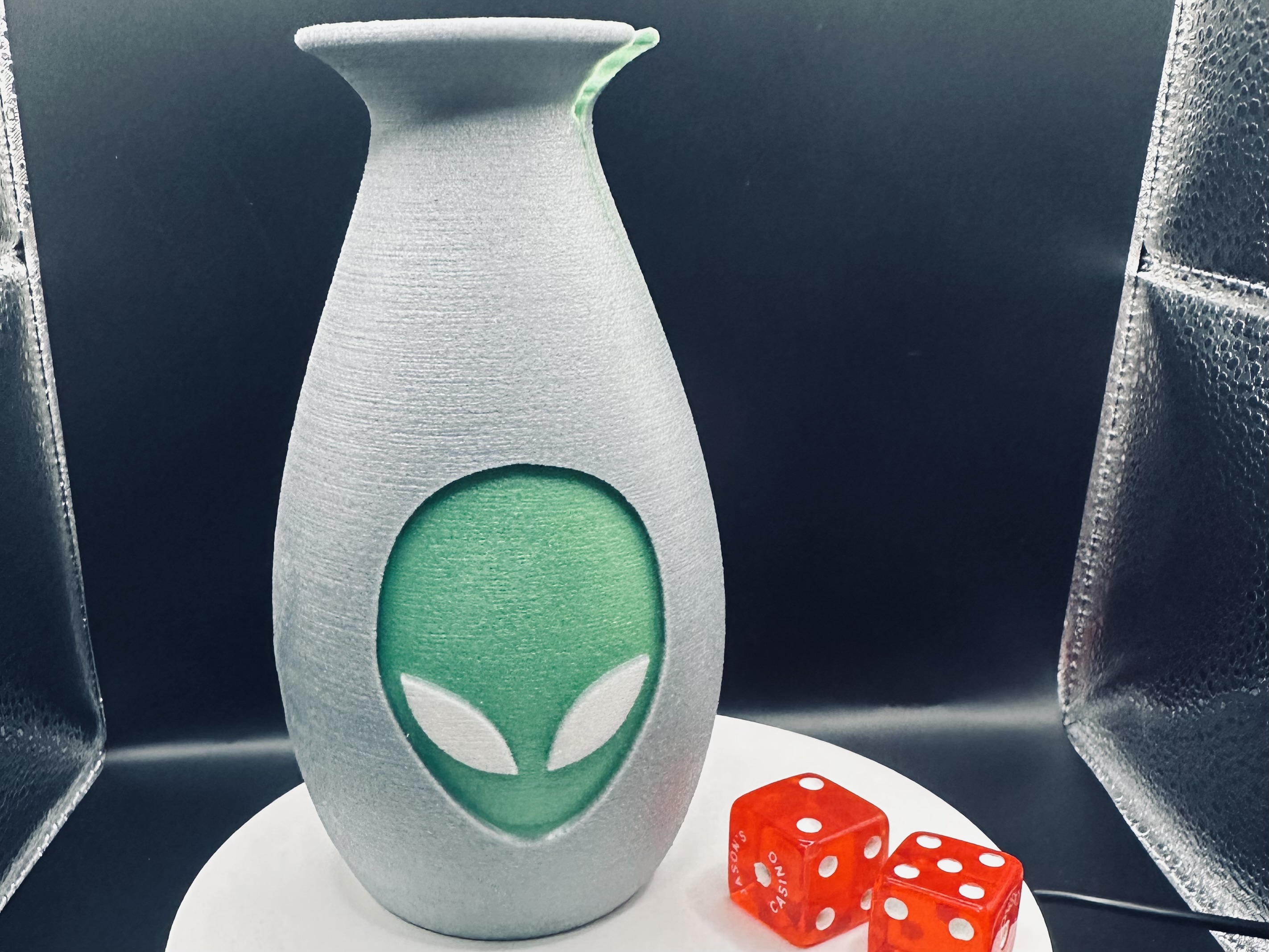 Alien Vase with Communication Symbol