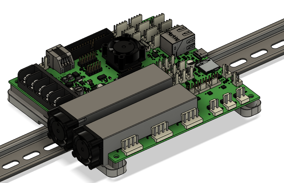 Duet 6HC DIN mount with 25mm fans and ducting