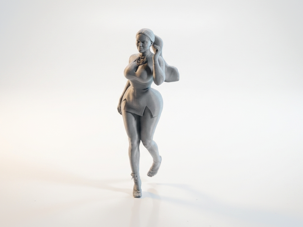Curvy Lady In Dress Female Figure 3D Printable