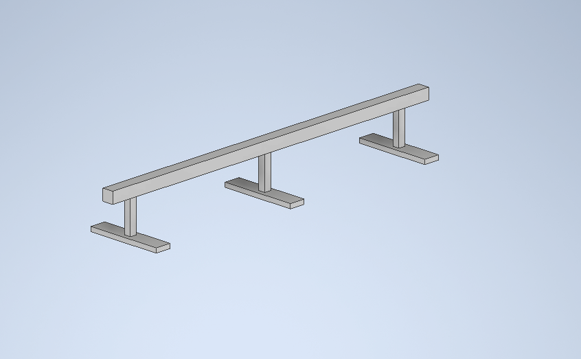 Low Square Rail For Skatepark