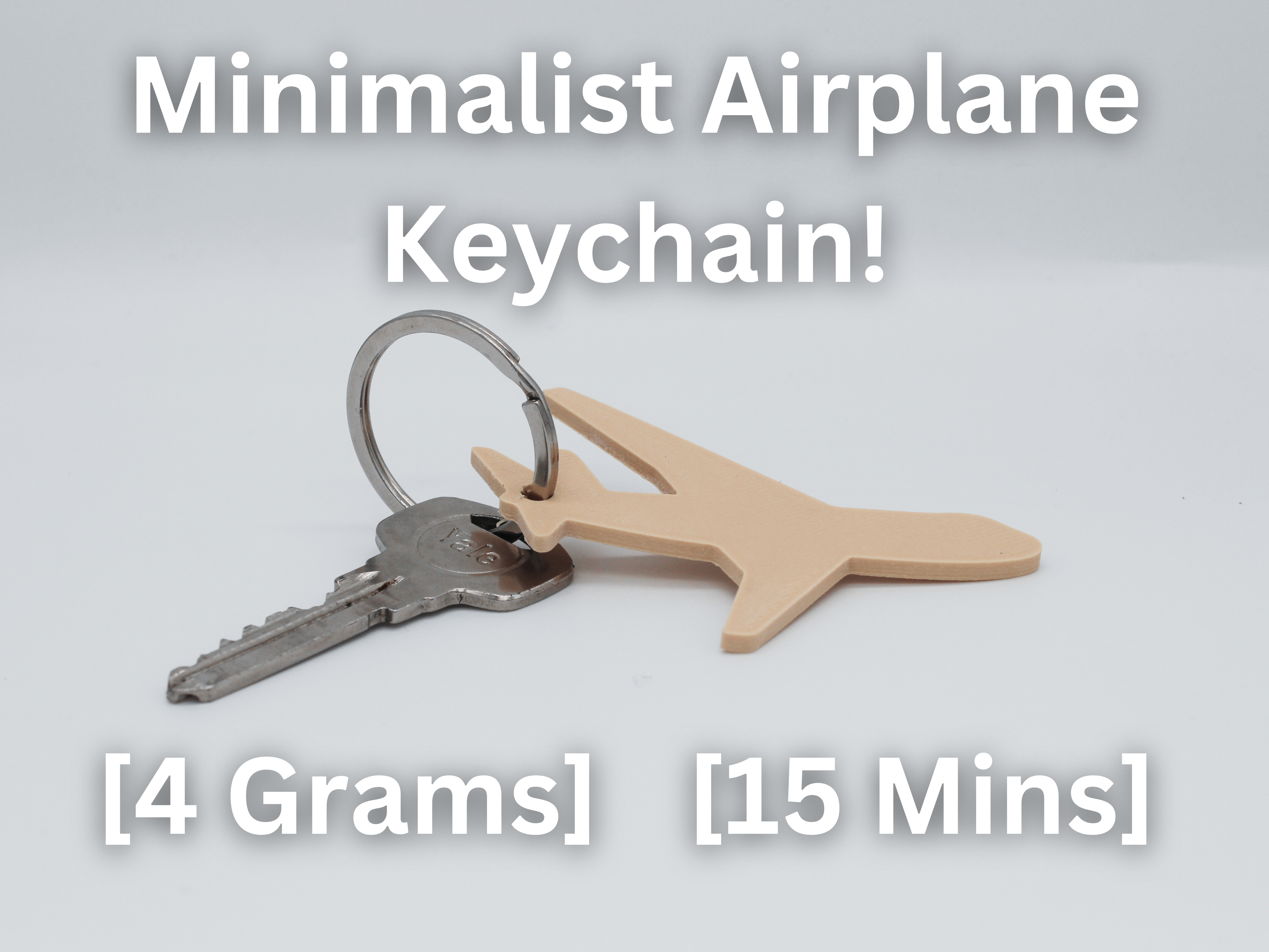 Minimalist Airplane Keychain! 4 Grams, 15 Mins!