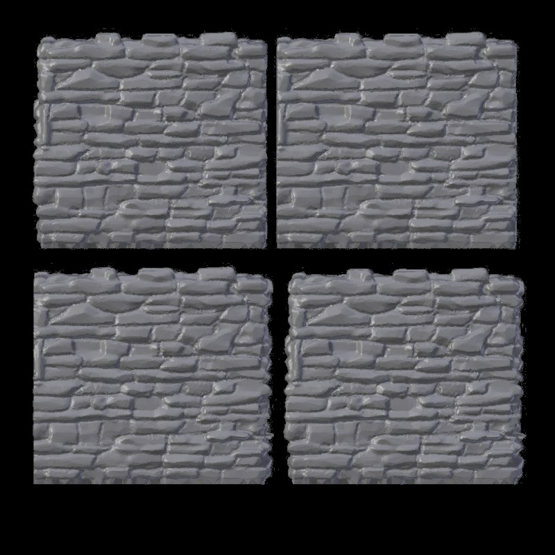 D&D Limestone Wallsegment 2x four versions