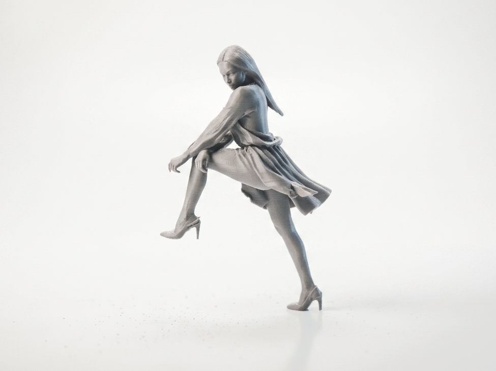 Lady Raised Leg Figurine Female Art 3D Printable