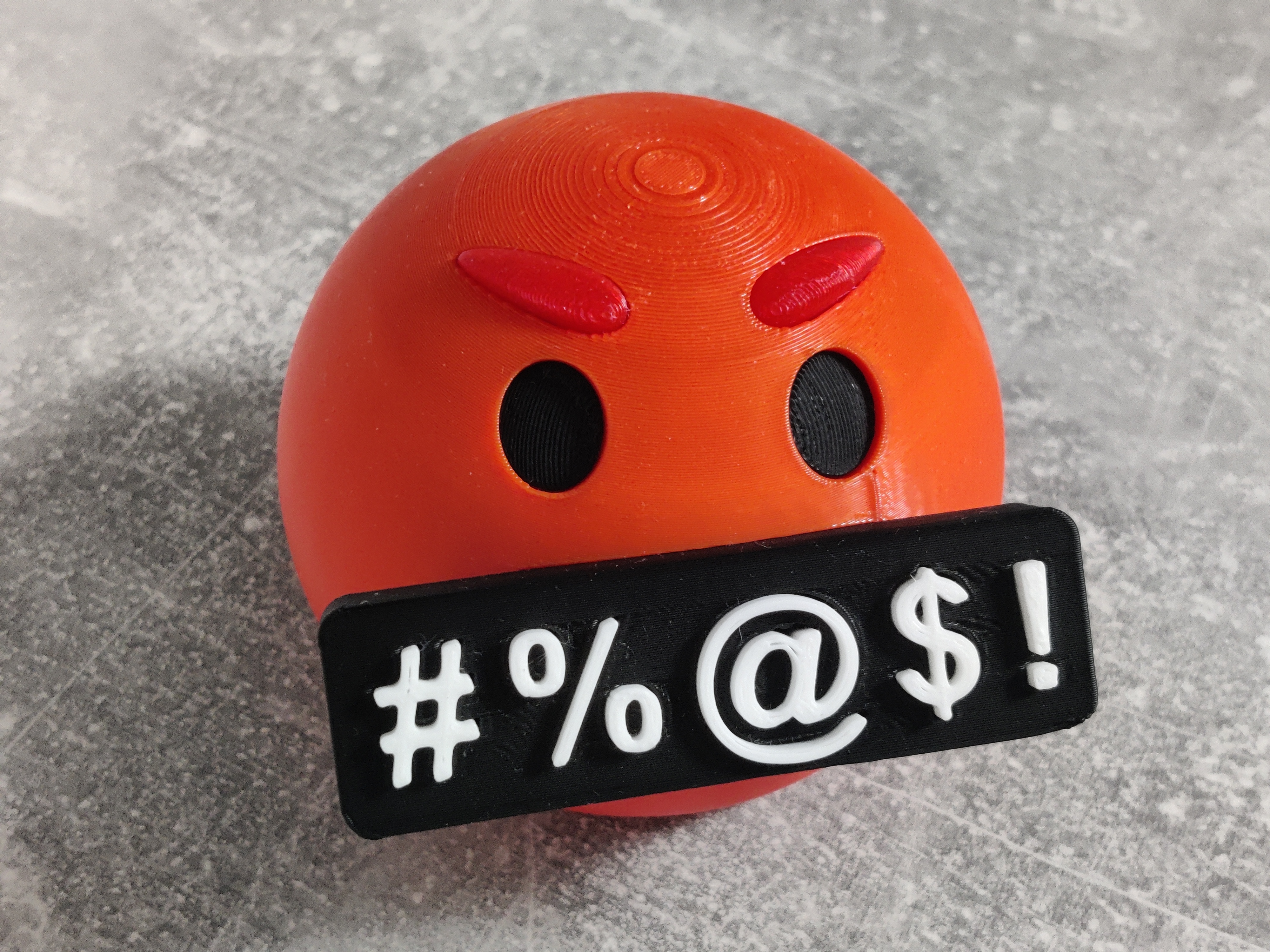 Emoji (Single-Color Printer, Commercial Use Allowed). Face With Symbols on Mouth