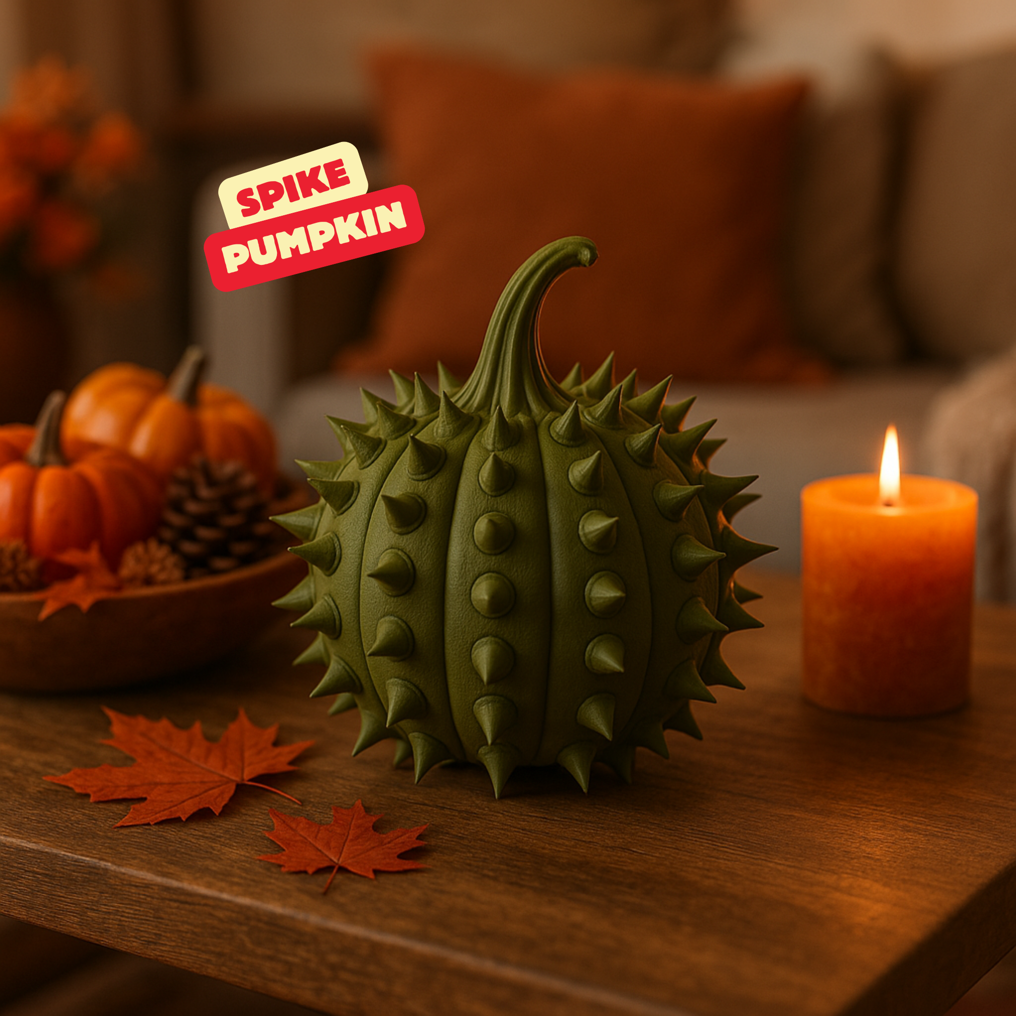 SPIKES PUMPKIN / NATURE AUTUMN DESIGN / ABSTRACT DECOR