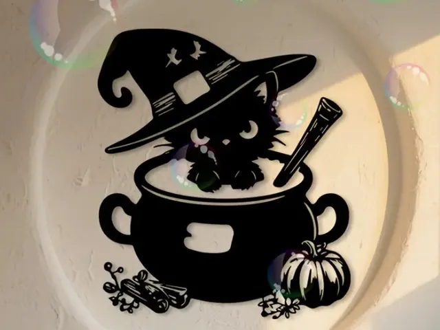 Witch Cat Wall Art