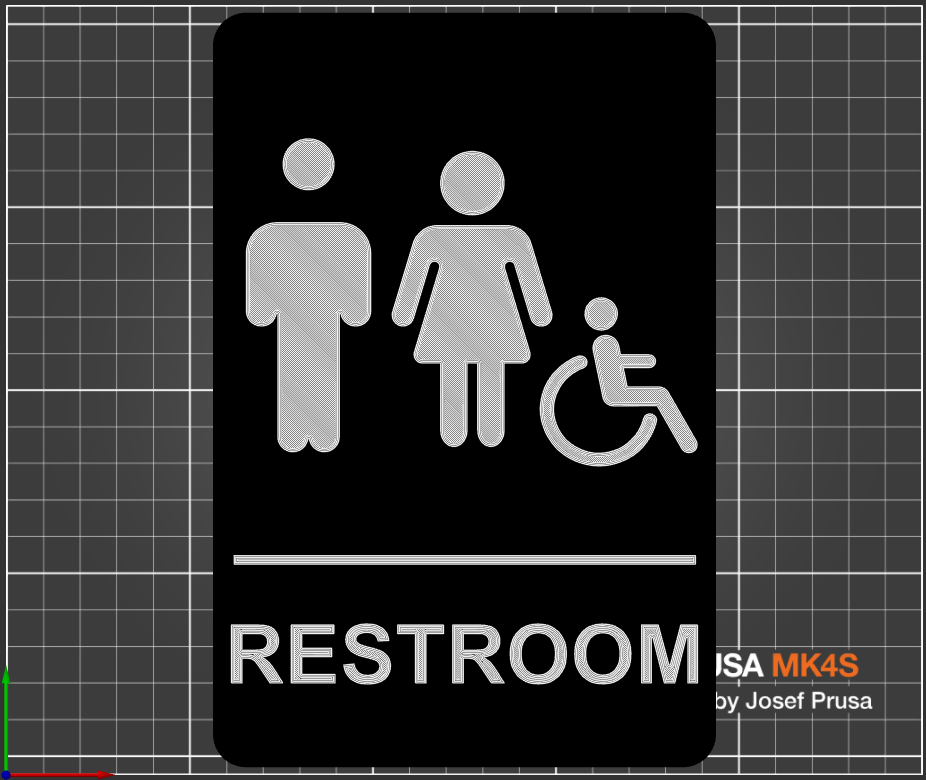Restroom Sign -Men, Women, Accessible