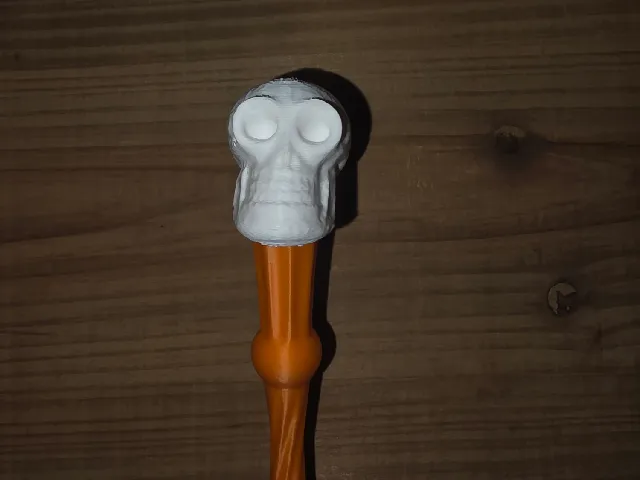 Spiral Wand Bottom with Skull End