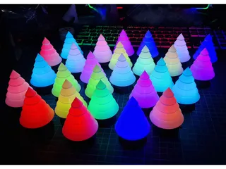 Christmas tree with color-changing light