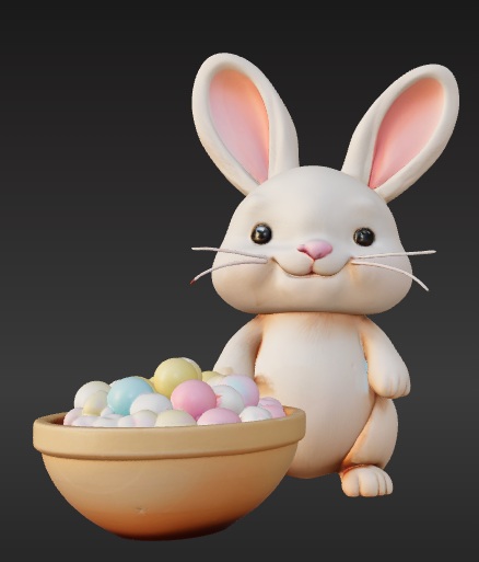 Miniatura 3 do modelo 3D Easter Bunny Candy Bowl