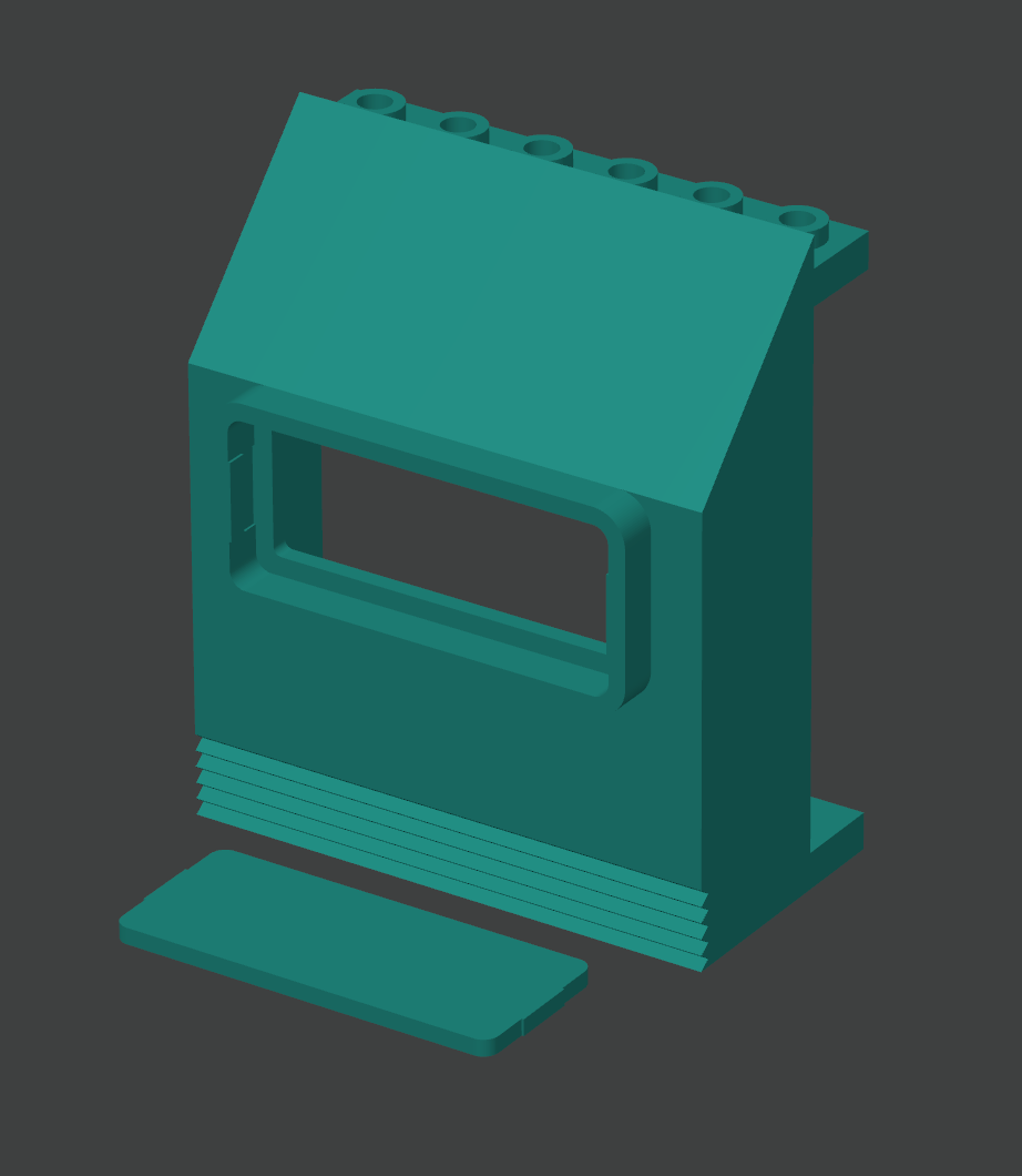Lego-compatible 30288  Panel 3 x 6 x 6 Sloped with Window