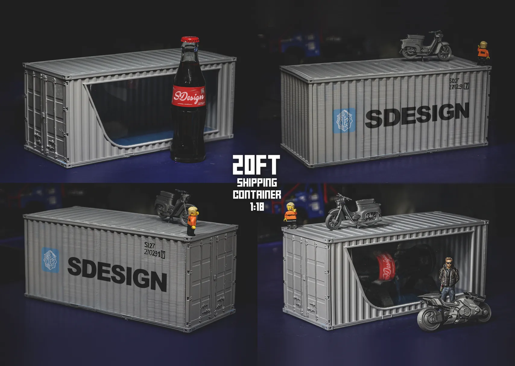 20ft Shipping Container (1/18 Scale)