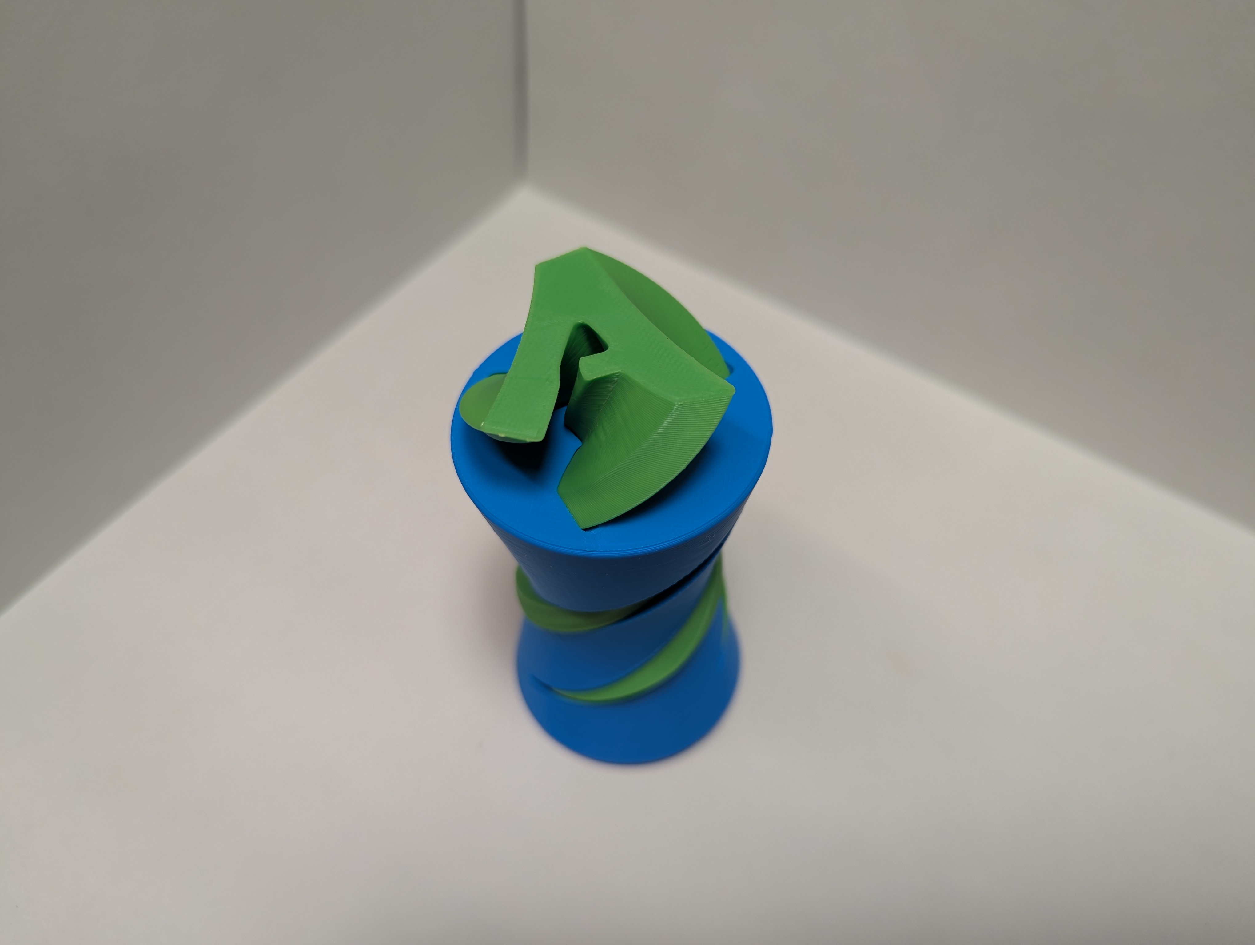 Spiral Vortex Letter A Fidget - Internal Solid Letter Passthrough