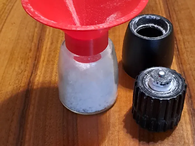Filling funnel for Ikea salt/pepper/spice grinder