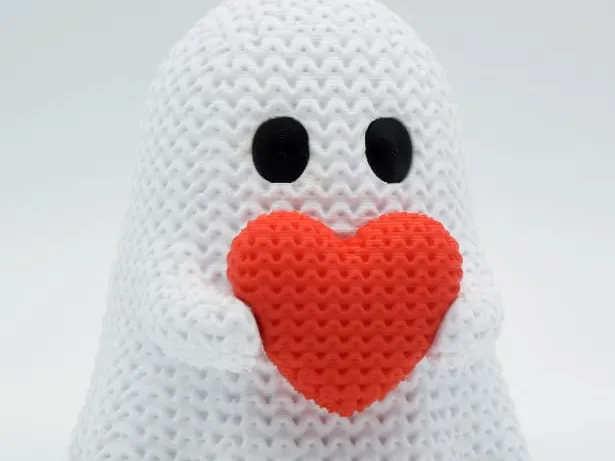 Knitted Halloween Heart Ghost