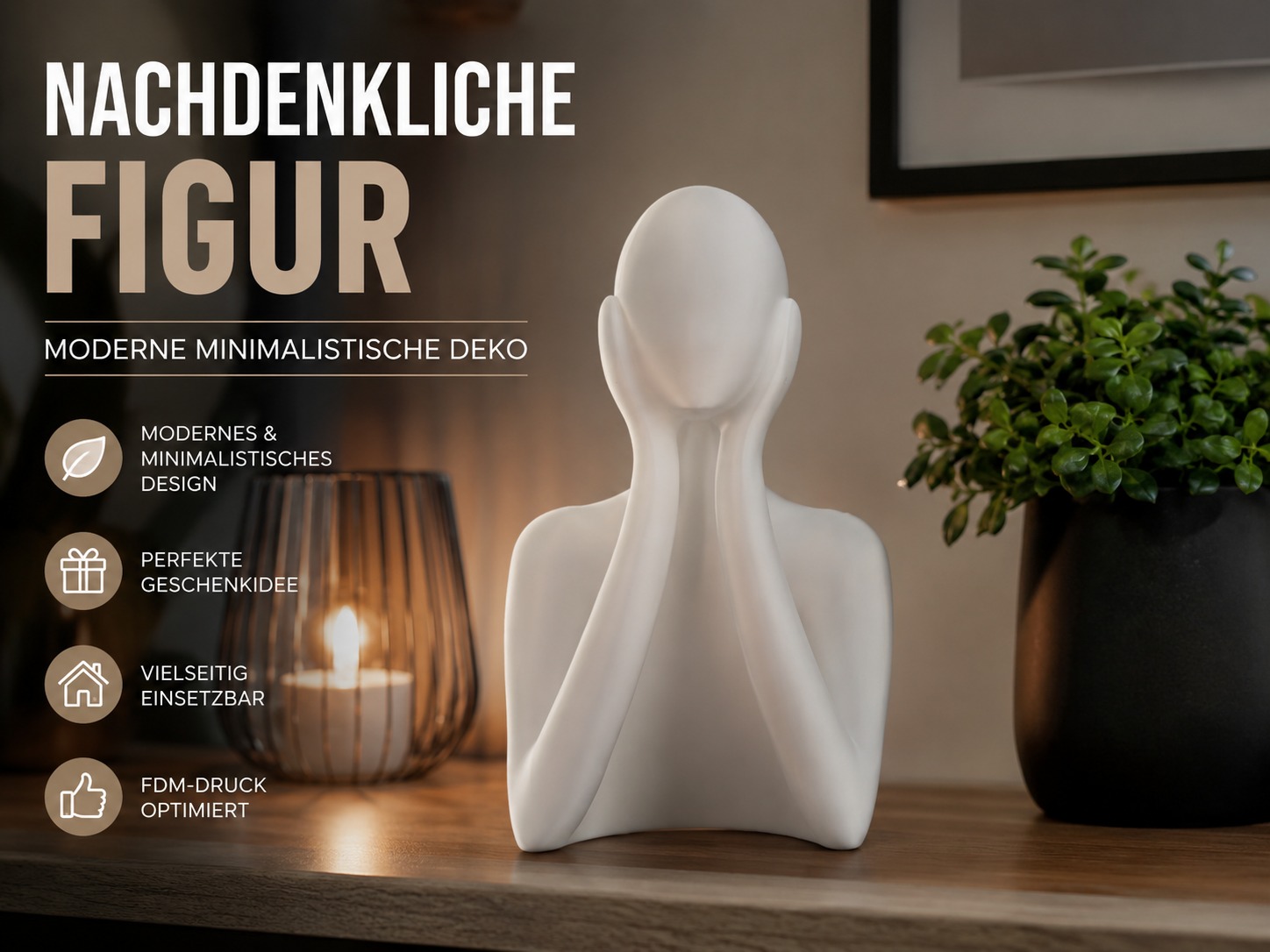 Nachdenkliche Figur – Moderne minimalistische Deko