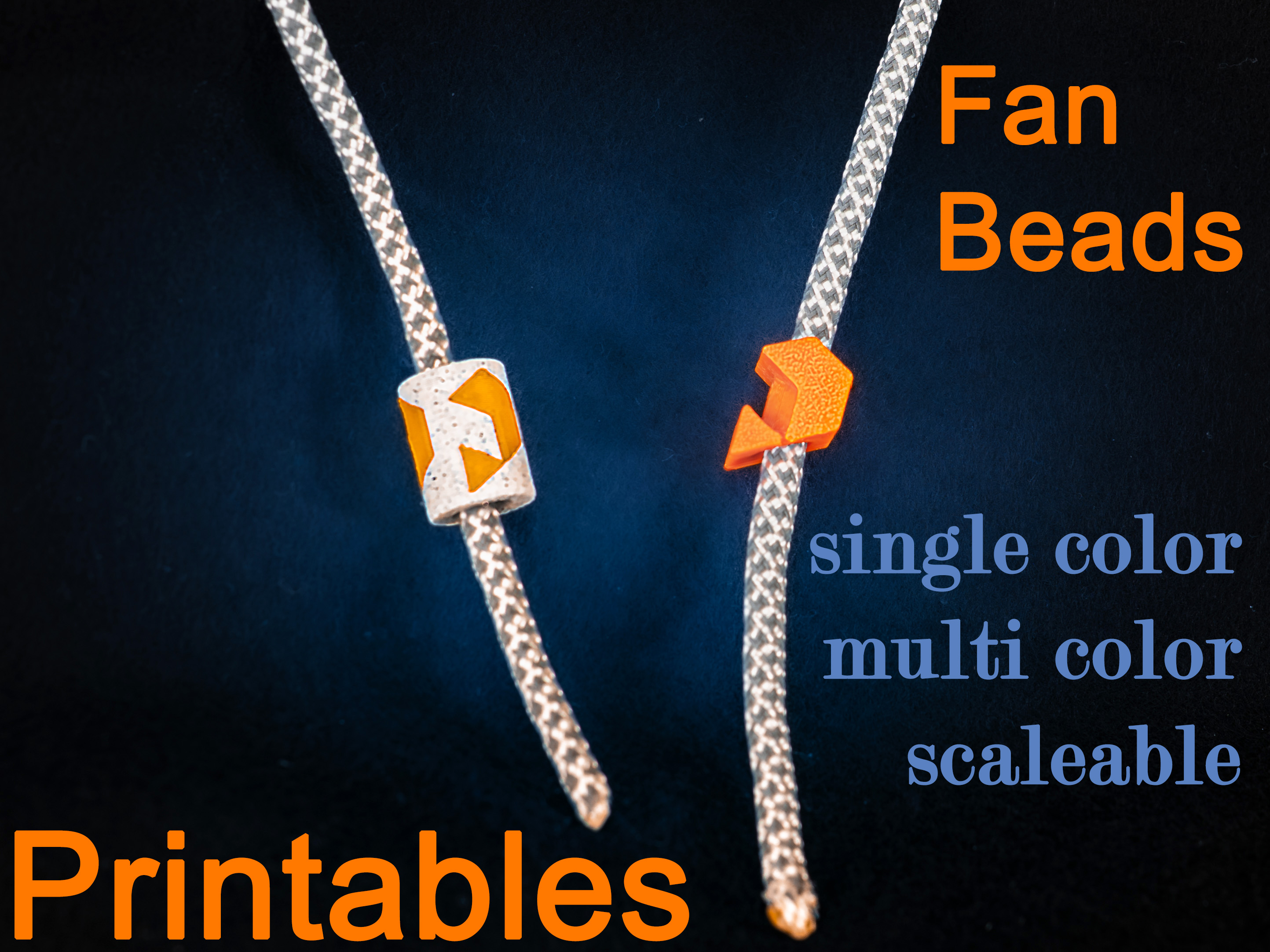 Printables Fan Beads 2 Versions, Scaleable
