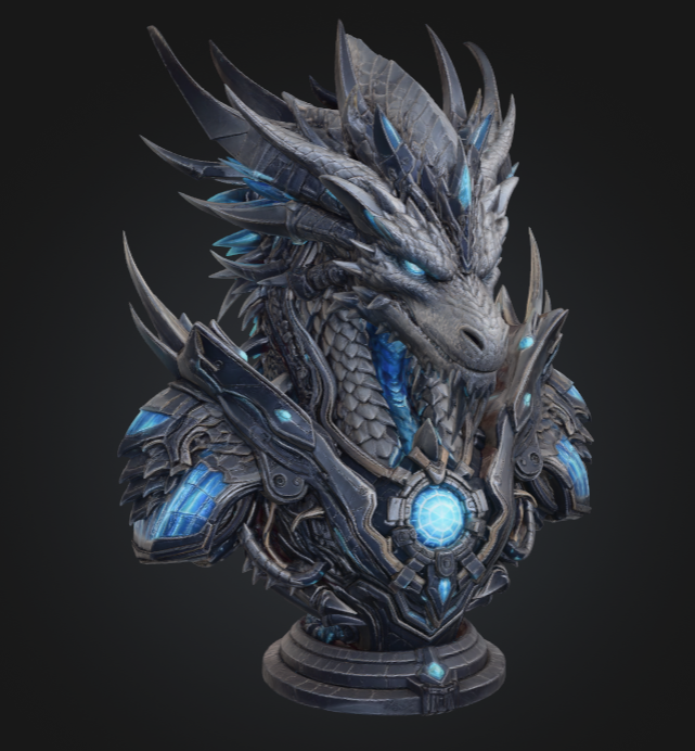 Cyborg Dragon Bust