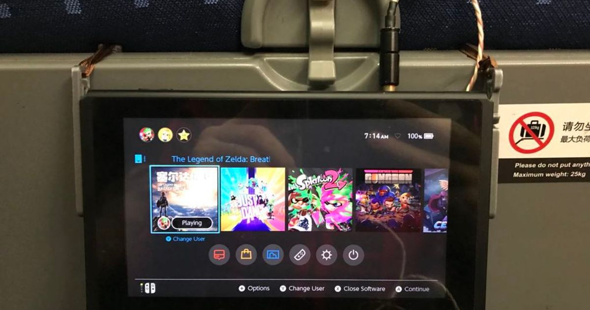 Nintendo switch outlet airplane mount