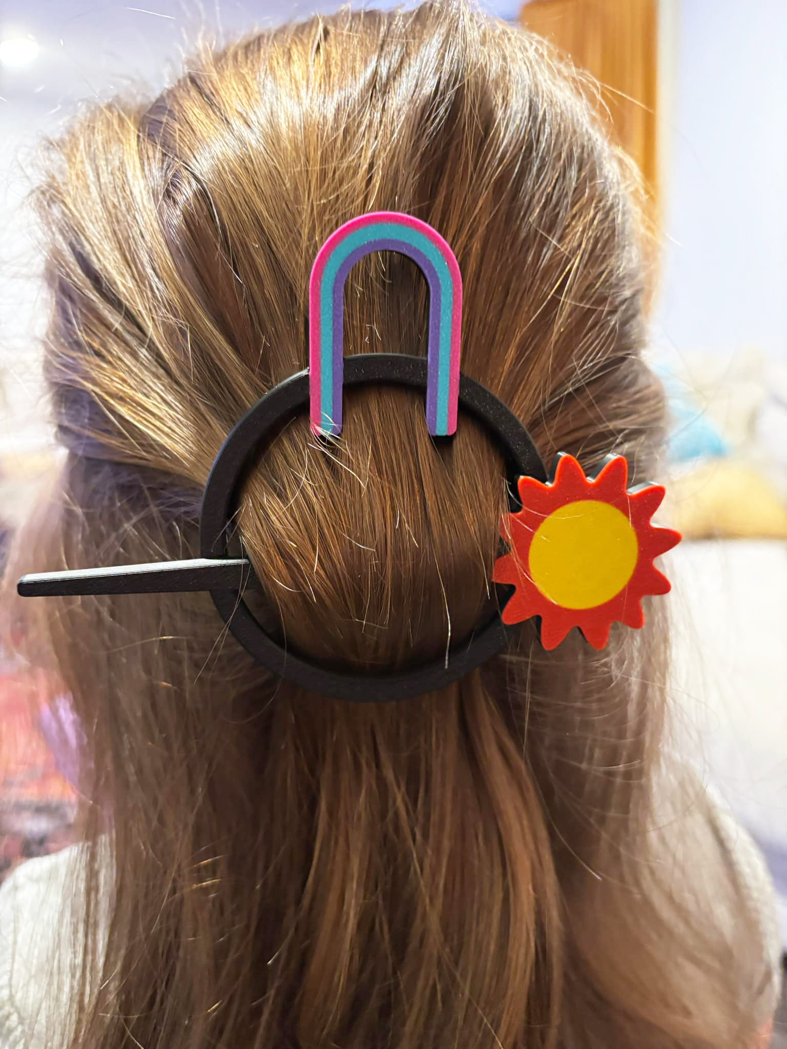 Rainbow and Sun Hair pin