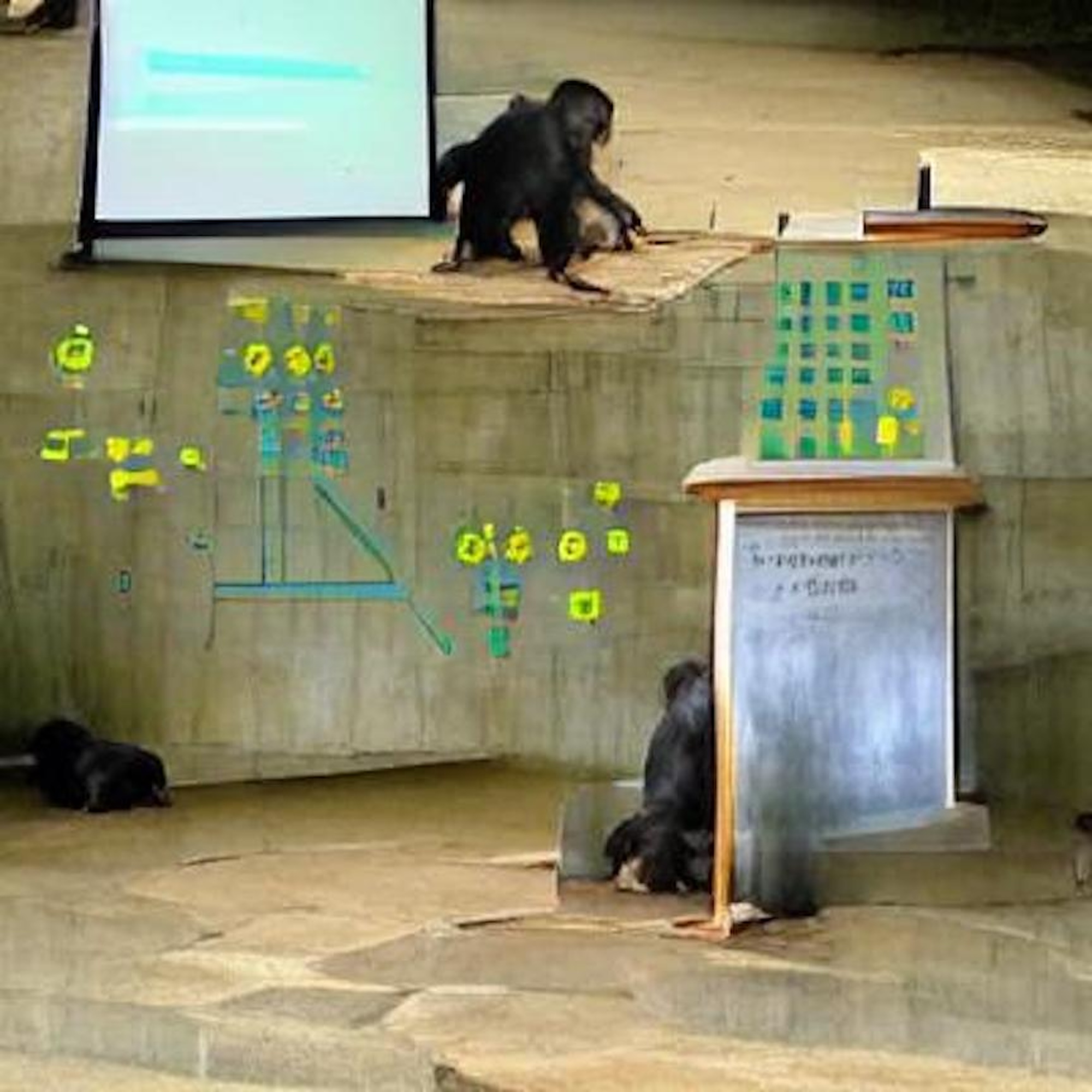 Chimpanzees Teaching Math — miniatura 2