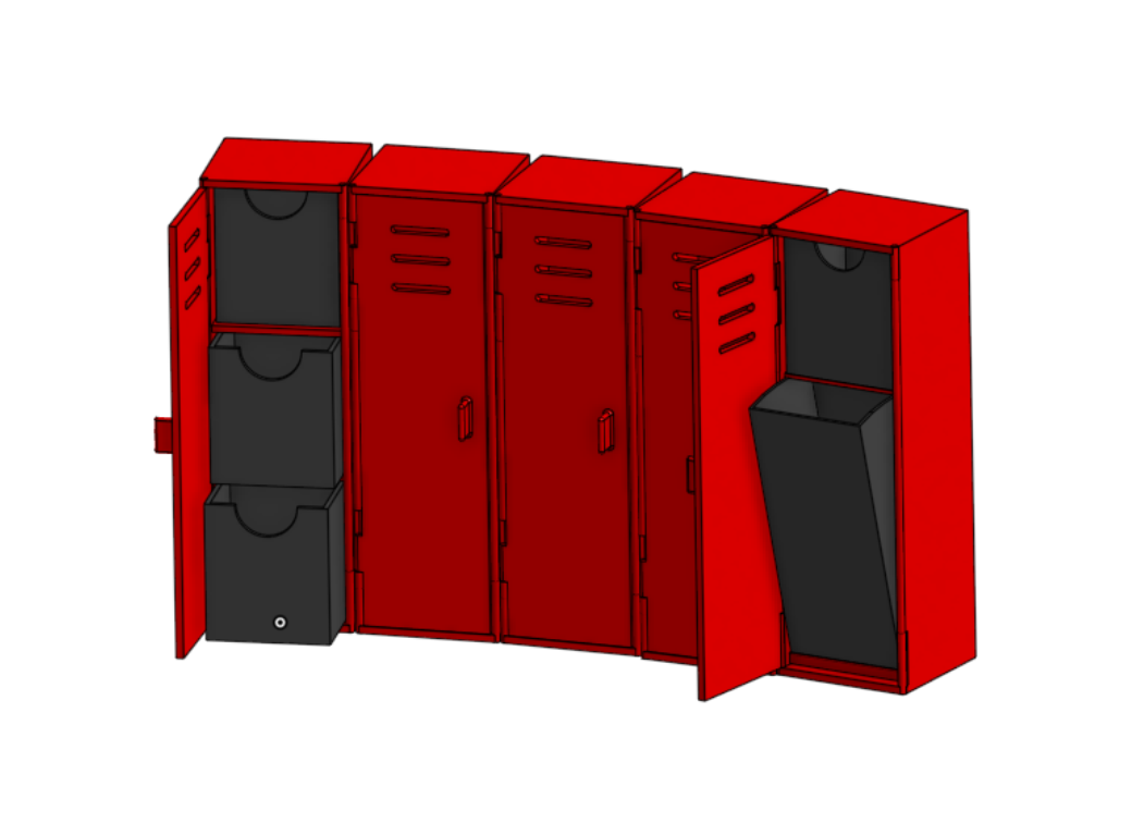 Modular high school lockers item box/toolbox