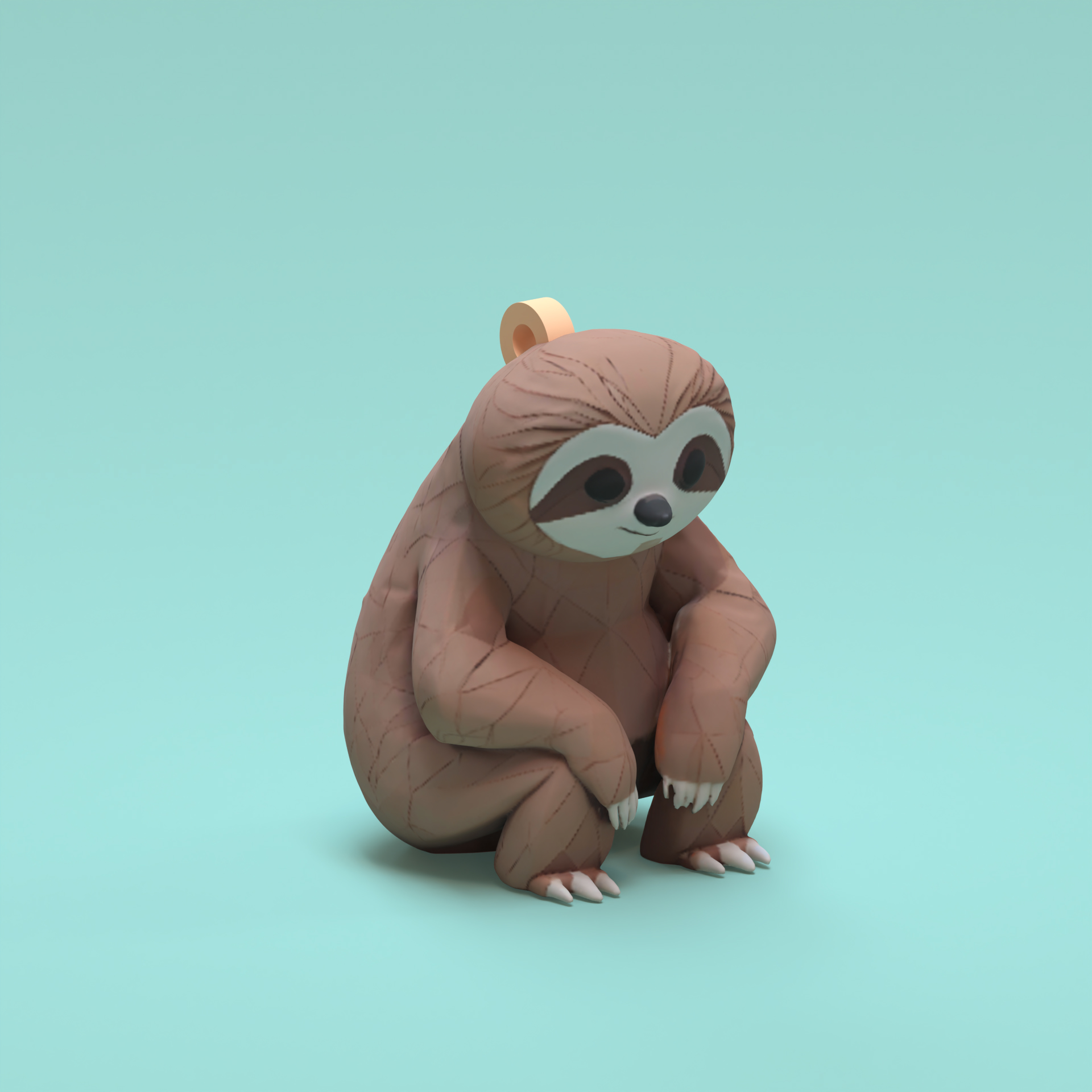 Low poly sloth keychain