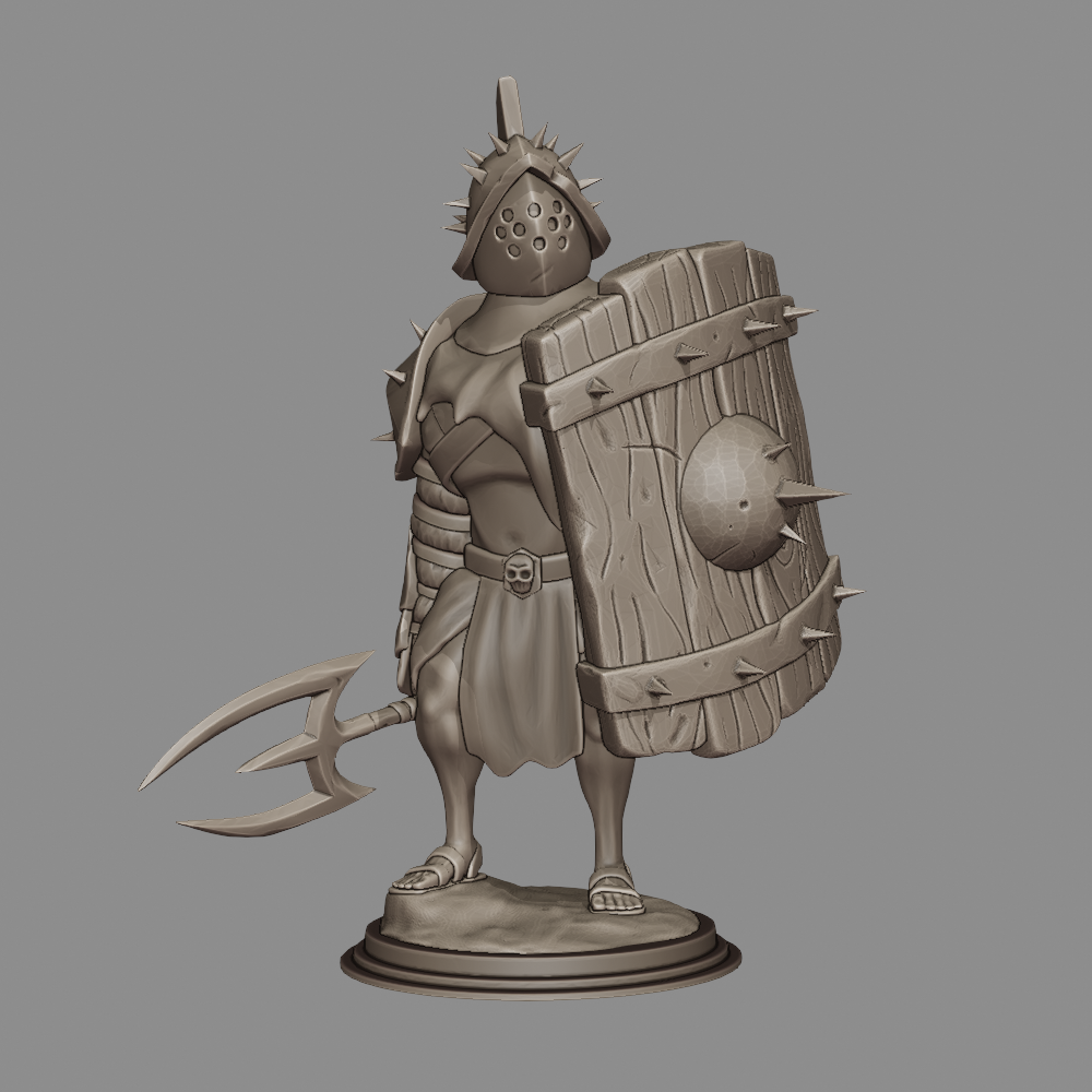 Gladiator Miniature (trident + big shield)