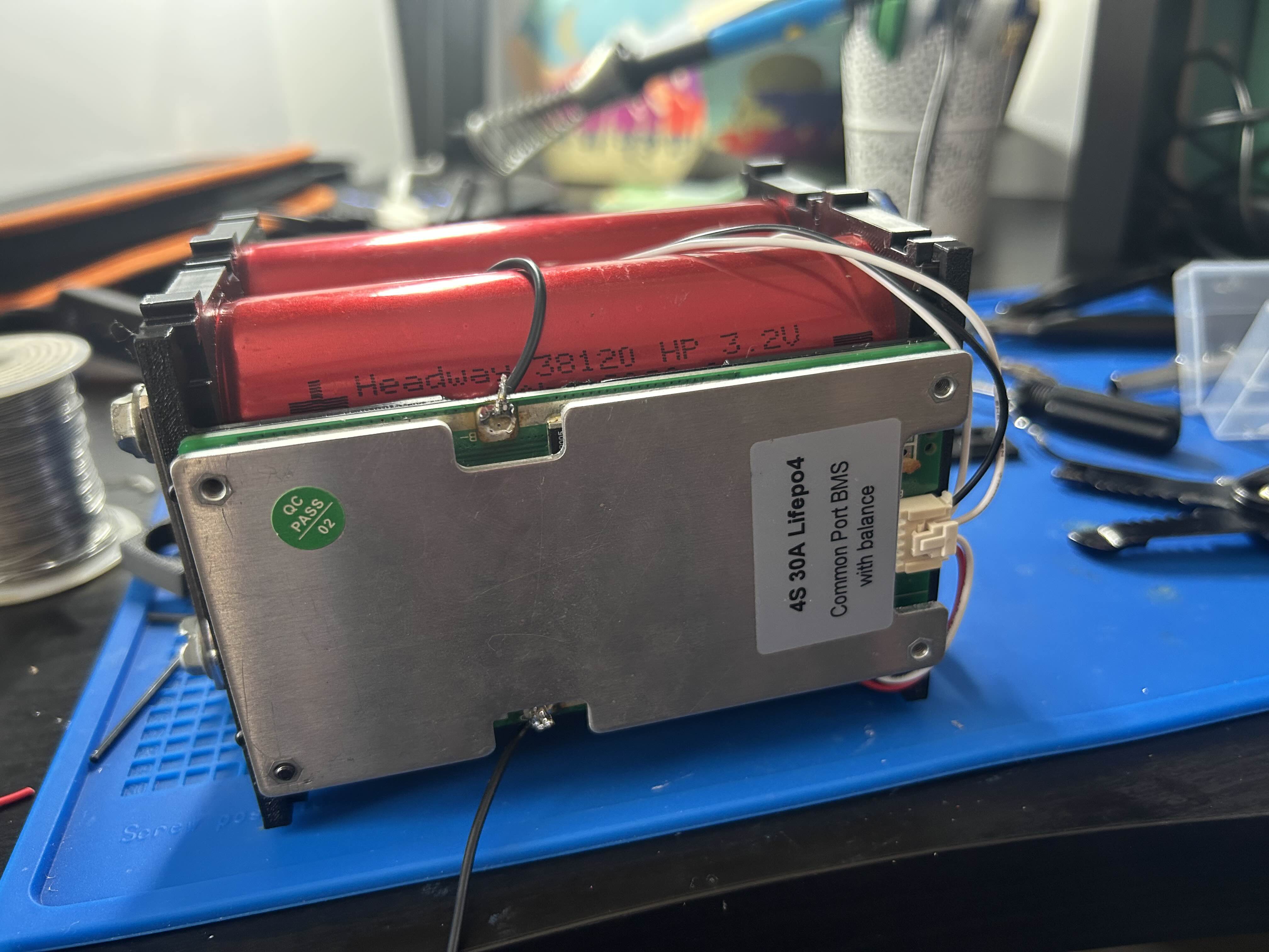 Cell and BMS holder for Headway 38120 8ah cells