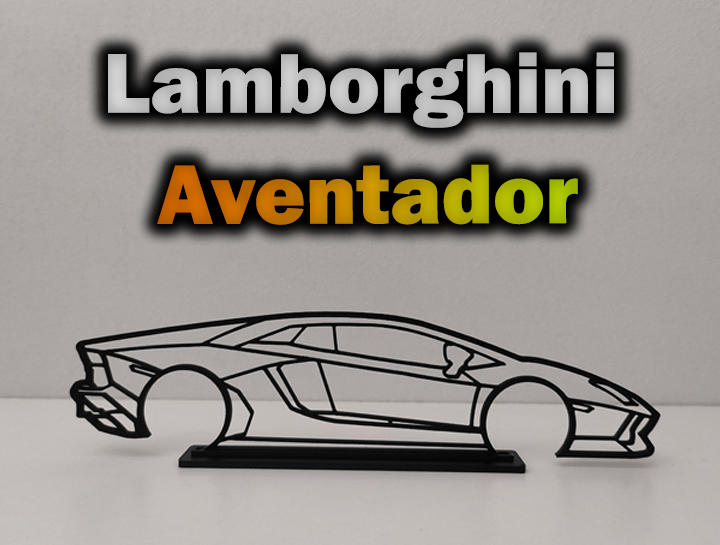 Lamborghini Aventador Car Outline Wall Art