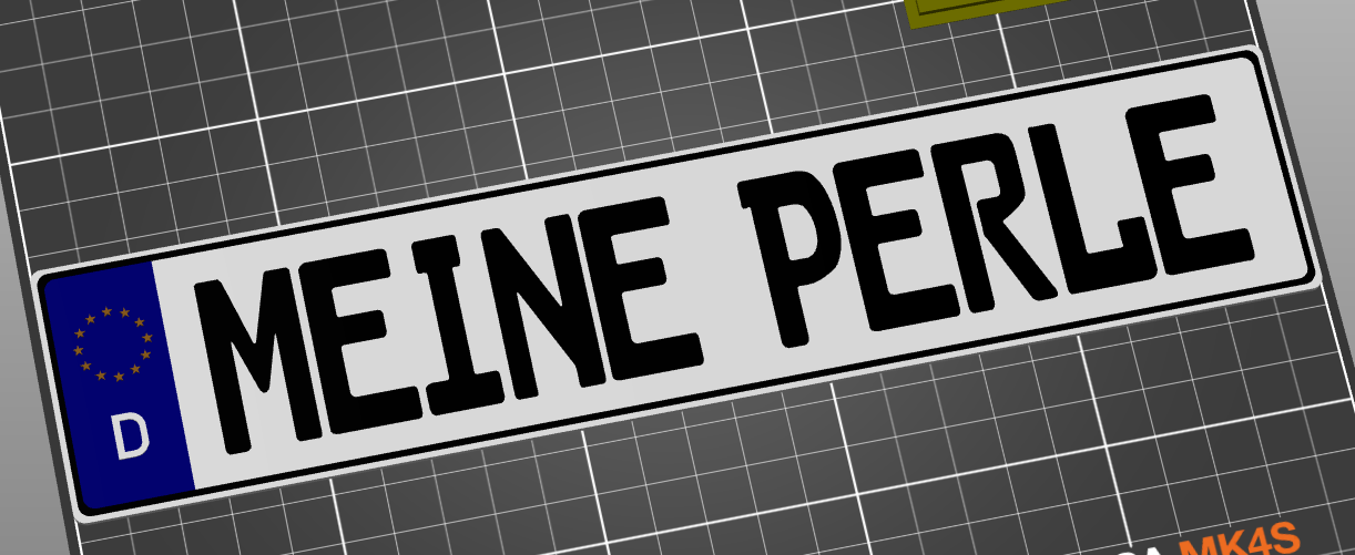 Lover number plate "MEINE PERLE" Kfz Kennzeichen (German-EU) Einzeilig "My Pearl"