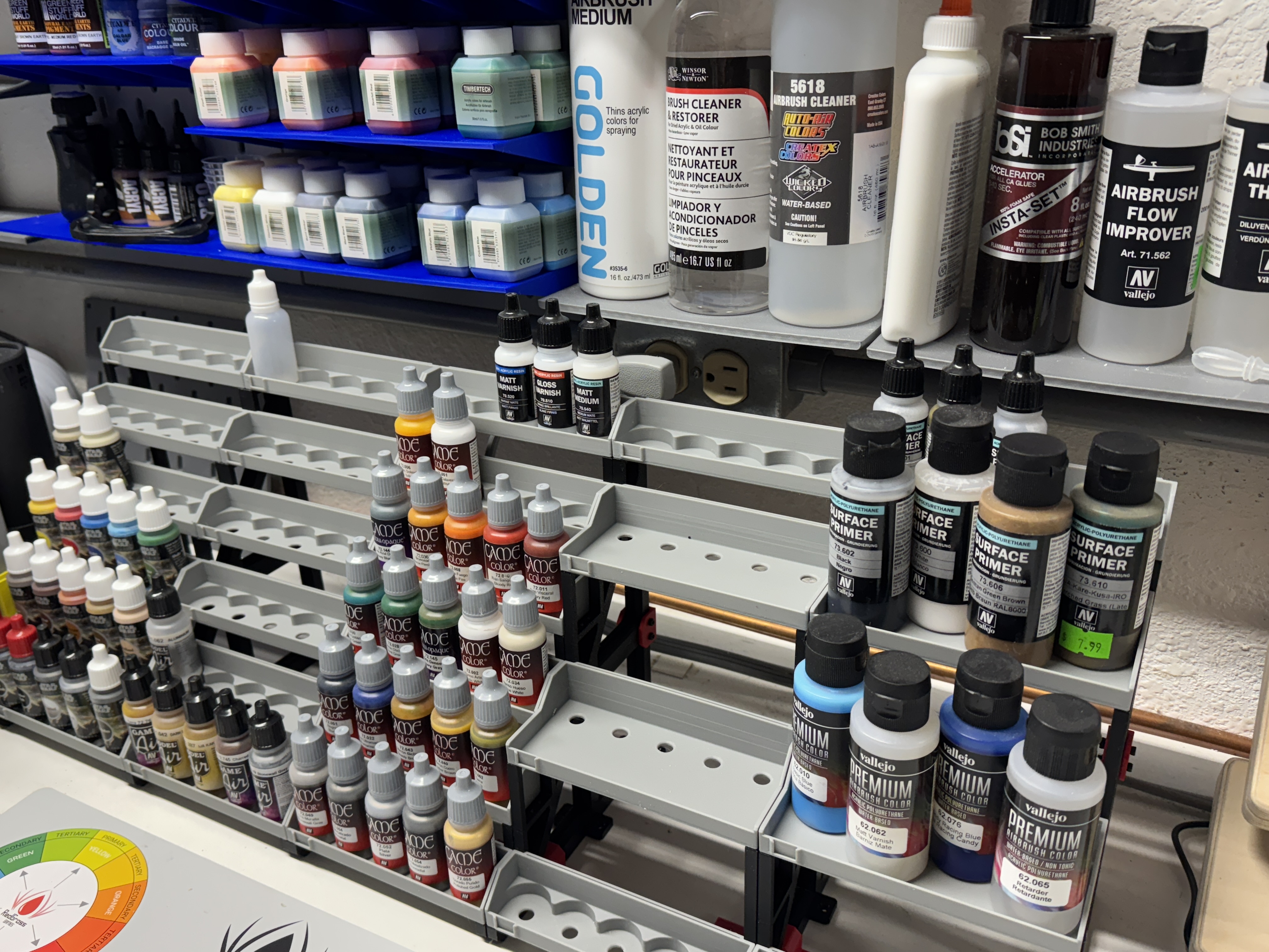 Large Shelves and new girders for Modular Model-Paint Organizer 17ml
