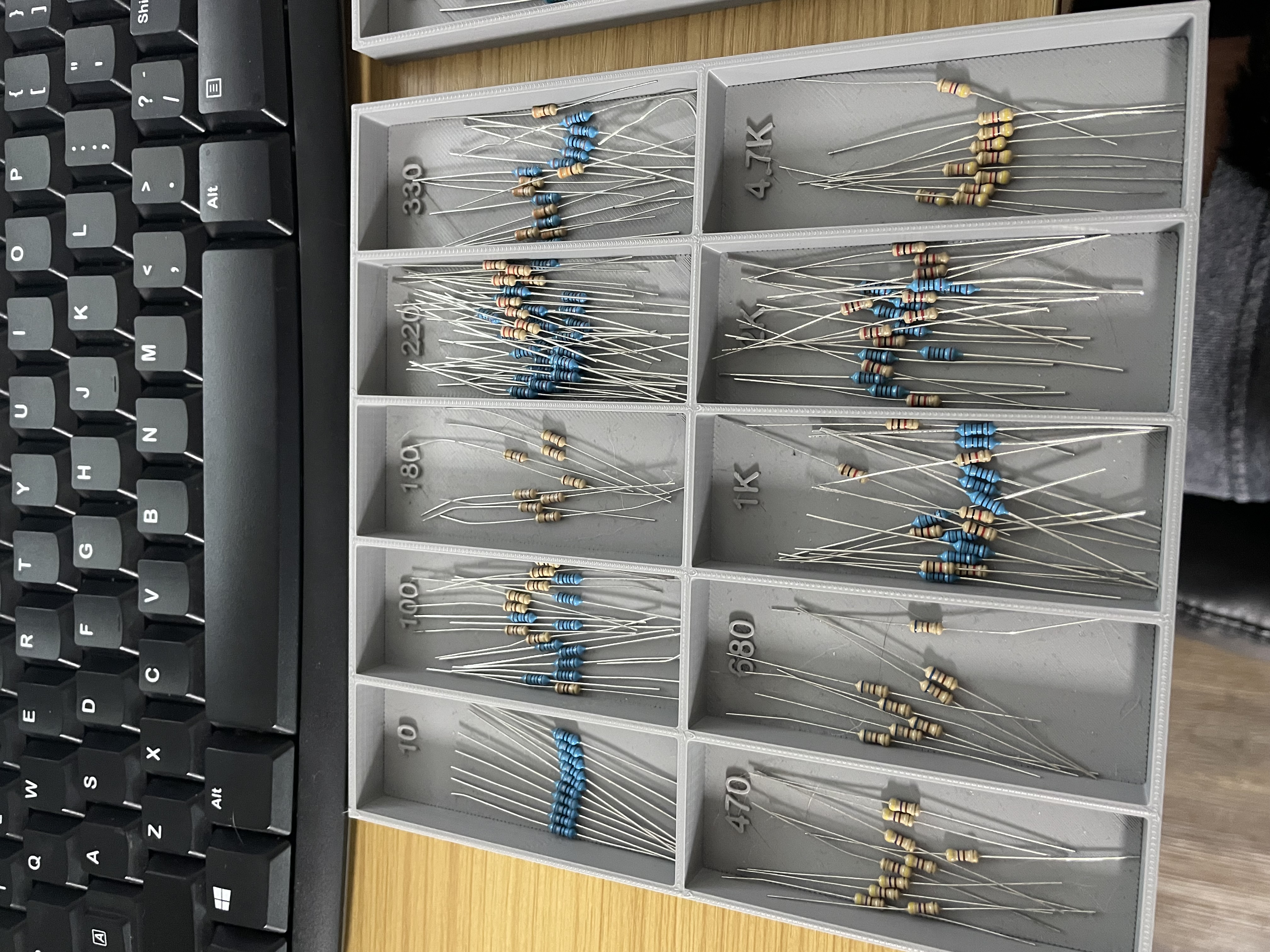 Resistor organizer (labeled)