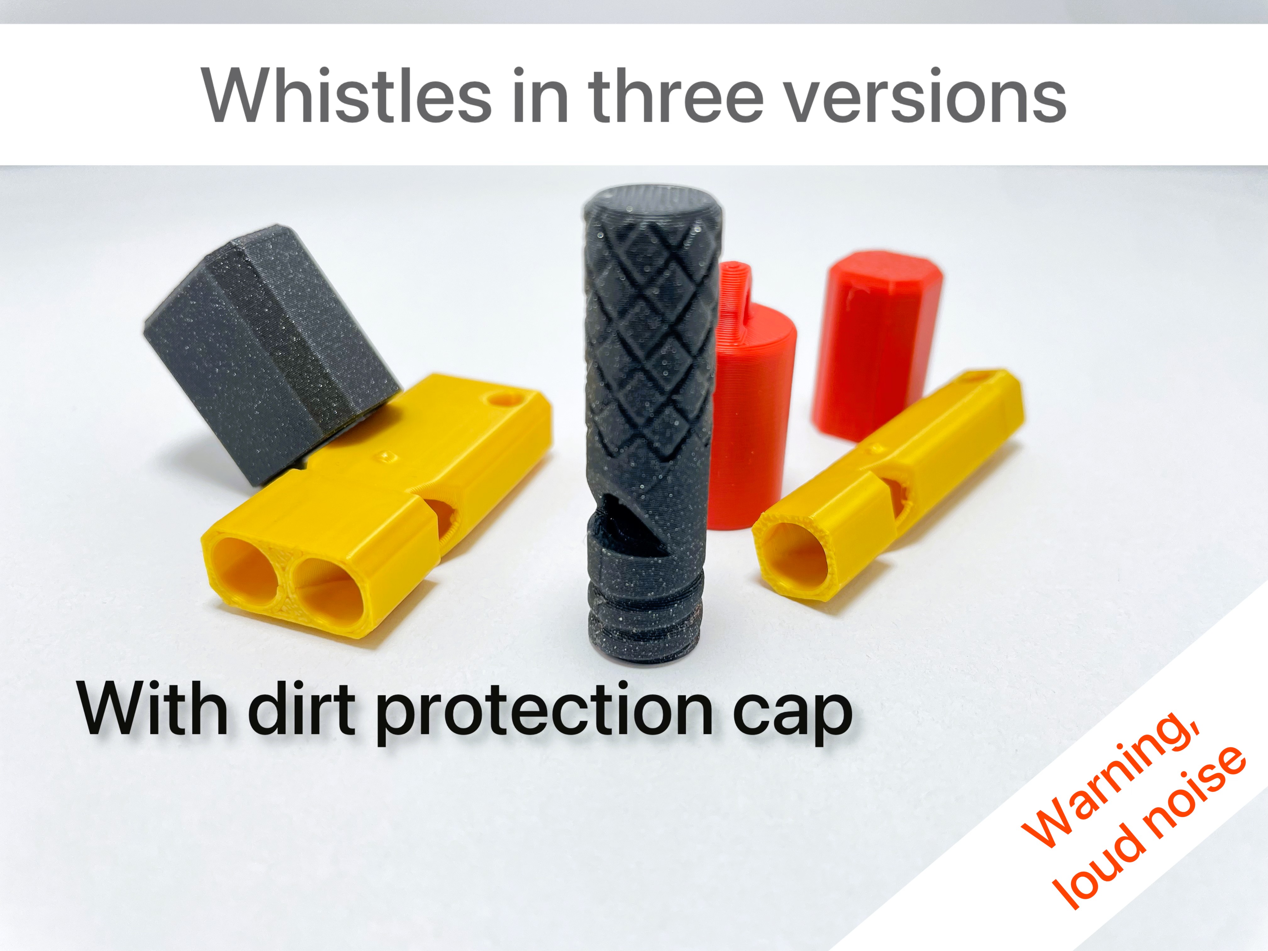 Emergency whistle with cap