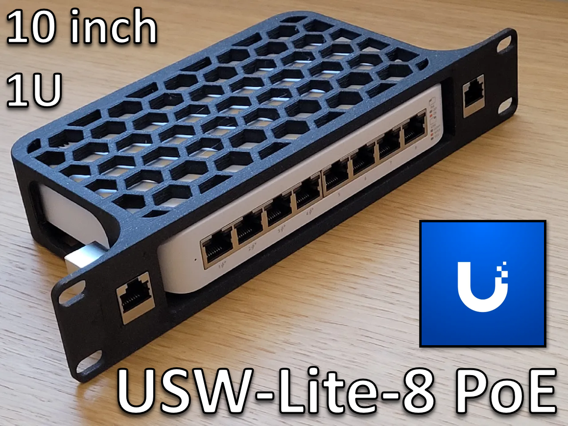 Ubiquiti Unifi USW-Lite-8 PoE 10 inch rack mount - 2 keystones remix