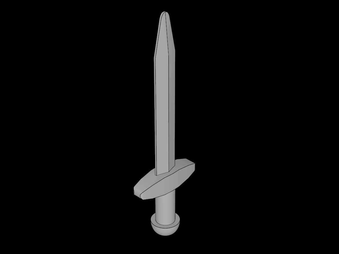 Lego Compatible (18031.dat) Minifig Sword Longsword with Thick Guard